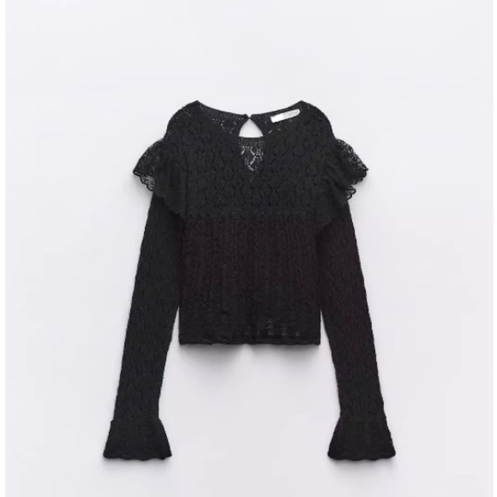 Zara knit lace top